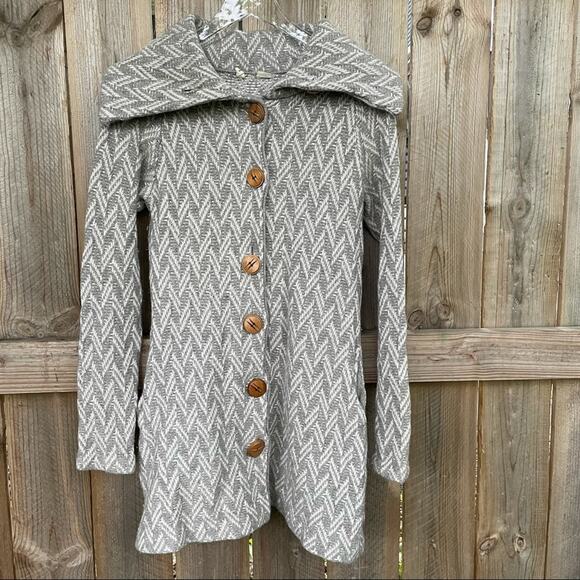 Anthropologie Sweaters - Anthropologie Moth Sweater Wool Blend Cardigan Buttons Herringbone Long Small